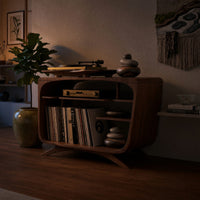 Solid Wood Record Player Stand Mid Century Lounge Corner Space, view 6
