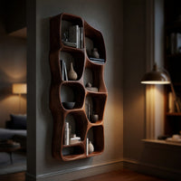 Solid Wood Wall Mounted Shelf Sculptural Living Room, view 6