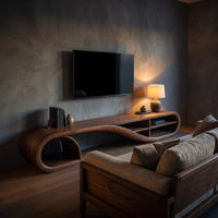 Scandinavian Sculptural Tv Console For Resort Interior Space, view 6