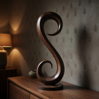 Solid Wood Sculpture Wall Art Handcrafted Organic Contemporary Landscape Home, view 6