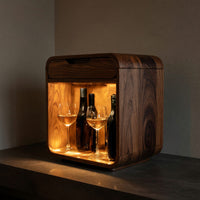 Solid Wood Bar Cabinet Wine With Drawer Kitchen Dining Room, view 6
