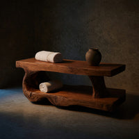 Solid Wood Teak Shower Bench Bath With Storage Shelf Bathroom, view 6