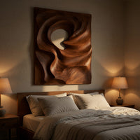 Coiled Dune Walnut Wall Art Panel with Open Center, view 6 — view 6
