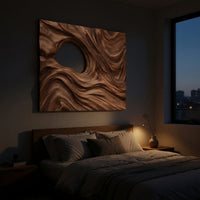 Undertow Carved Wood Wall Art Panel in Walnut, view 6 — view 6
