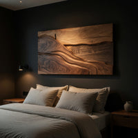 Chisel-Cut Ridgeline Wall Relief, Walnut and Sapwood, view 6 — view 6