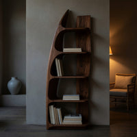 Solid Wood Standing Shelf Sculptural Hallway, view 6