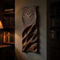 Solid Wood Clock Minimalist Handcrafted Wall Living Room, view 6
