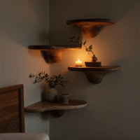 Solid Wood Mushroom Shelf Farmhouse Solid Living Room, view 6
