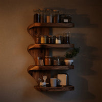 Solid Wood Spice Rack Mid Century Kitchen Decor With Organizer, view 6