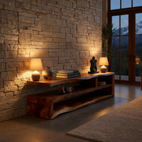 Two Slabs, One Log, One Live Edge Media Console, view 6