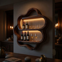 Solid Wood Wine Rack Minimalist Display Shelf Kitchen Dining, view 6