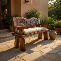 Solid Wood Outdoor Garden Bench Solid Entryway Minimalist Home, view 6