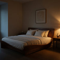 Solid Wood Bed Frame Handcrafted Headboard Modern Bedroom, view 6