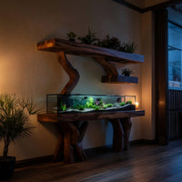 Solid Wood Aquarium Stand Elegant Stylish Living Space, view 6