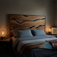 Solid Wood Headboard Live Edge With Natural Woodgrain, view 6