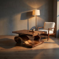Organic Wood Coffee Table For Modern Lounge, view 6