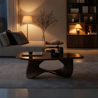 Sculpted Figure-Eight Coffee Table in Solid Hardwood, view 6