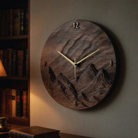 Solid Wood Clock Rustic Landscape Wall Living Room, view 6