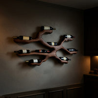 Solid Wood Wine Rack Wall Display Kitchen Dining Area, view 6