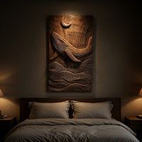 Grain of a Single Walnut Log, Carved as a Whale Wall Panel, view 6 — view 6