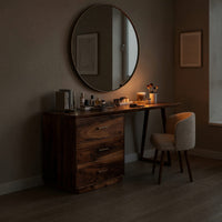 Solid Wood Dressing Table Makeup Vanity Desk Studio Apartment Beauty Space, view 6