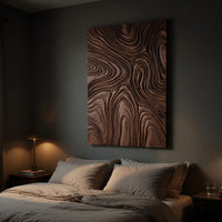 Chisel-Cut Contour Lines, Dark Walnut Relief Panel, view 6 — view 6