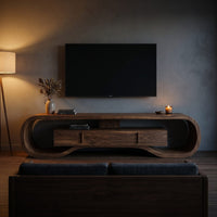 Organic Wood Tv Cabinet For Living Room Media Storage, view 6