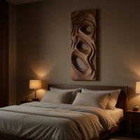 Slim Carved Wall Sculpture for a Narrow Entryway, view 6 — view 6