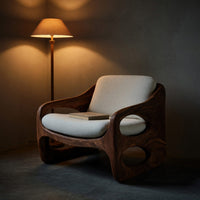 Solid Wood Chair Accent With Rounded Frame Living Room, view 6