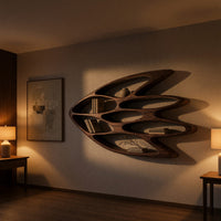 Leaf-Pod Bookshelf Carved with Nine Open Cells, view 6