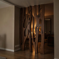 Solid Wood Room Divider Sculptural Piece Entryway Living Open Space, view 6