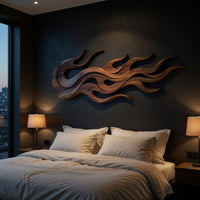 Driftfire Layered Wall Relief in Solid Walnut, view 6 — view 6