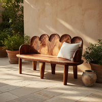 Solid Wood Outdoor Garden Bench Natural Live Edge Entryway Home Entry, view 6