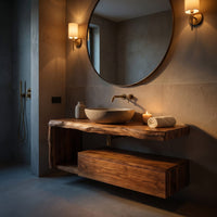 Solid Wood Bathroom Vanity Floating Spa, view 6