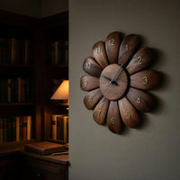 Solid Wood Clock Handcrafted Wall Modern Living Room, view 6