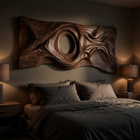 Tidal Eye Walnut Wall Sculpture Diptych Panel, view 6 — view 6