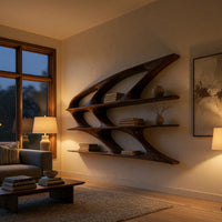 Swept Wing Bookshelf in Solid Walnut Hardwood, view 6