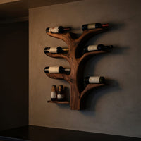 Solid Wood Wine Rack Tree Style Wall Kitchen, view 6