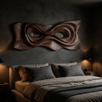 Looping Current Wall Relief, Hand Carved in Walnut, view 6 — view 6