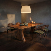 Mid Century Thick Top Dining Table For Contemporary Dining, view 6