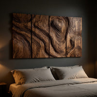 Layered Contour Wall Art in Four Carved Panels, view 6 — view 6