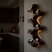 Solid Wood Wine Rack Wall Mounted Natural Kitchen, view 6