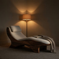Solid Wood Sofa Sculptural Natural Lounge Chair Bedroom Corner, view 6