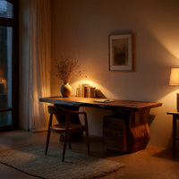 Desk on Twin Wave-Cut Pedestals in Solid Walnut, view 6