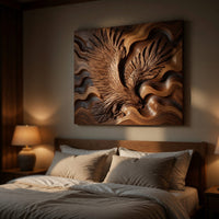Deep-Relief Eagle Carving on a Tall Walnut Wall Panel, view 6 — view 6