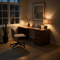 Straight-Grain Walnut Desk for a Working Home Office, view 6