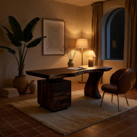 Wave-Leg Desk with a Live Edge Top and Drawer Cabinet, view 6