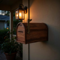 Solid Wood Mailbox Post Sculpture Outdoor Patio Rustic, view 6