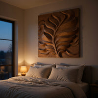 Concentric Contours in Oak, a Carved Wall Relief, view 6 — view 6