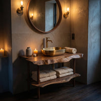 Solid Wood Bathroom Vanity Rustic Functional, view 6